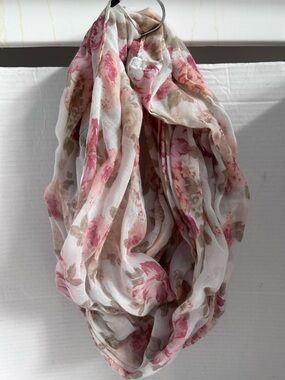 Garage Floral Infinity Scarf in Pink and Cream